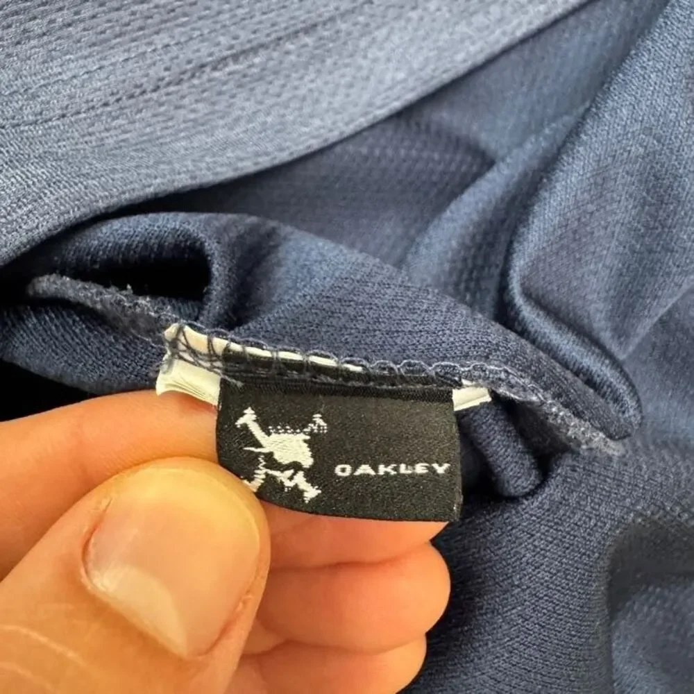 Oakley Performance Golf Polo Shirt Mens Medium Heather Blue Activewear Athletic